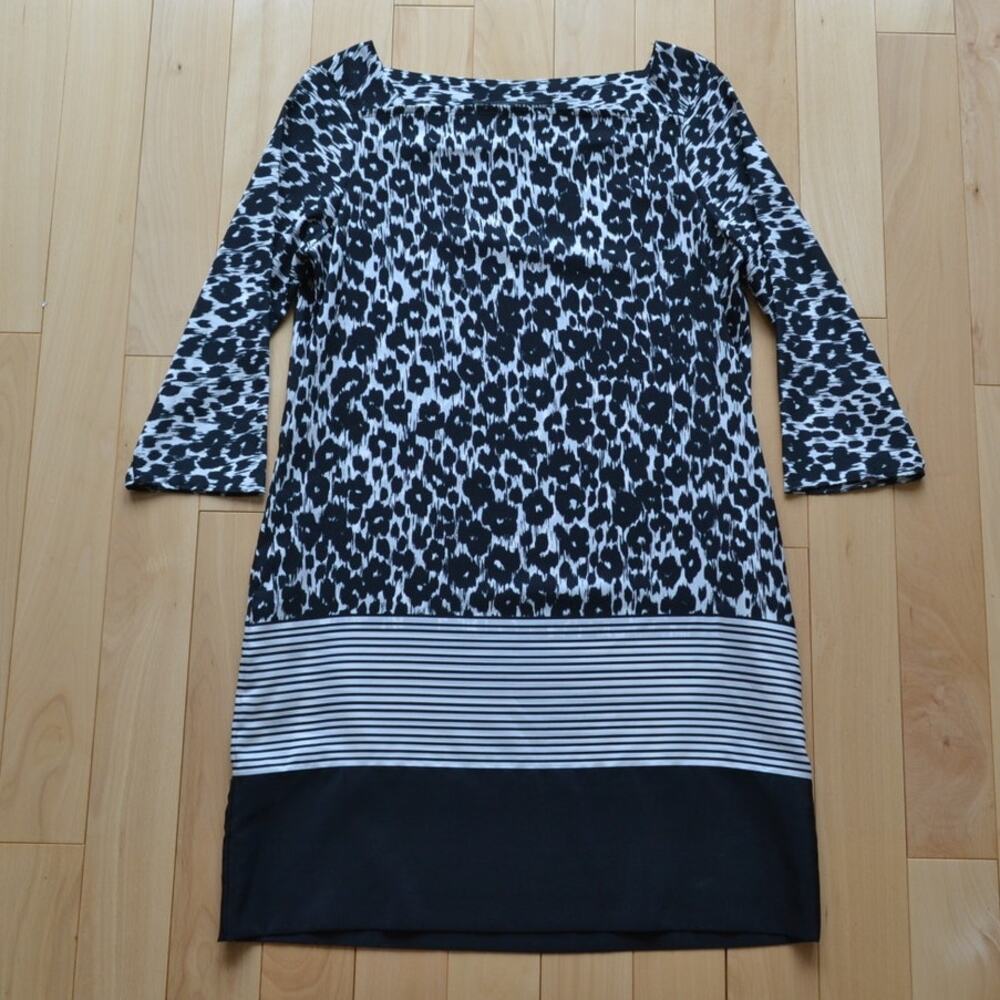 Zara Black and White Printed Midi Dress